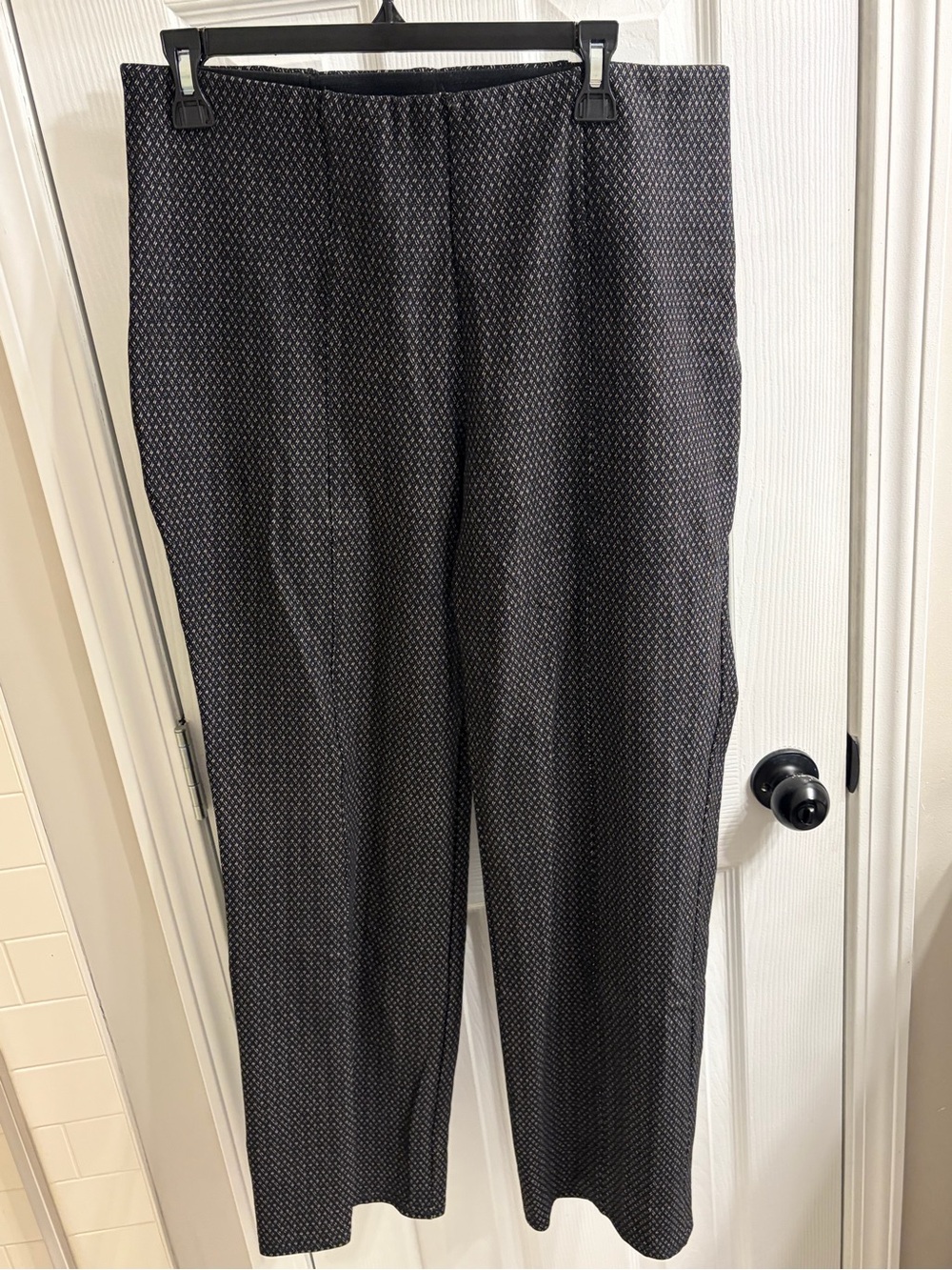 Investments Black Micro-Pattern Straight-Leg Pants